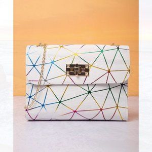 New Gradient Geometric Chain Bag White 76
